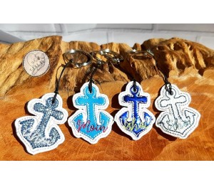 Stickserie ITH - Anker AHOI & MOIN - zum WENDEN plus ANHÄNGER, Appli & STECKER